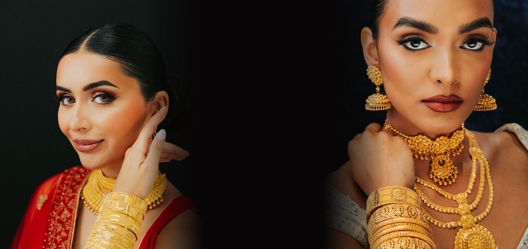 22k gold fringe choker set and medallion choker set, Sonei Jewellers Surrey