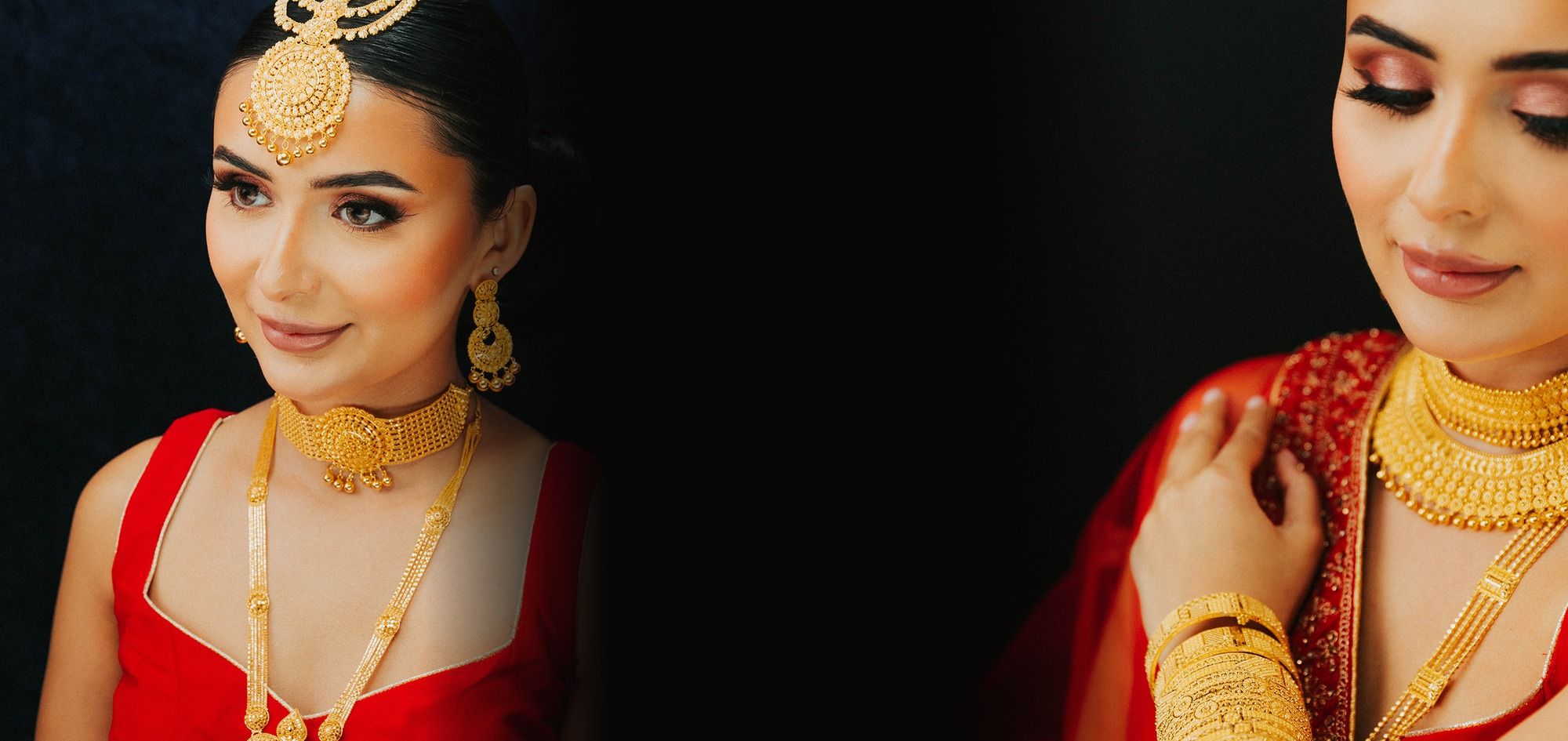 22k gold long haar set and chandbali earring, Sonei Jewellers Surrey