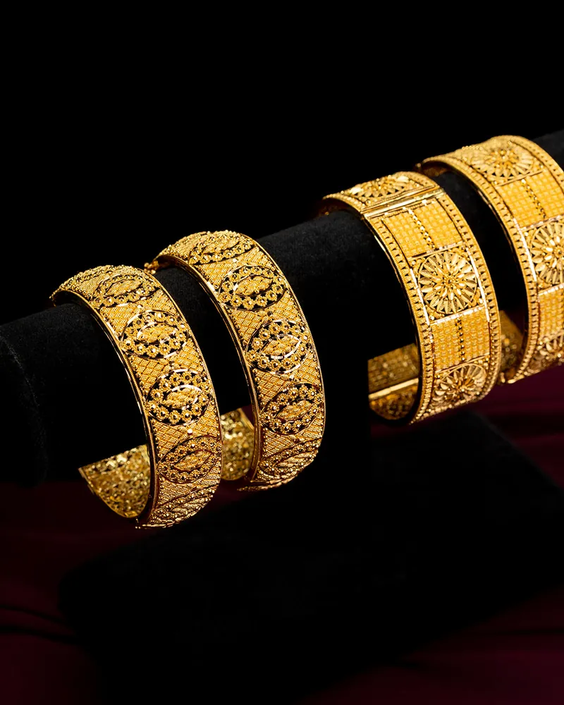 22K carved bangles, 22k gold bangle at Sonei Jewellers Surrey