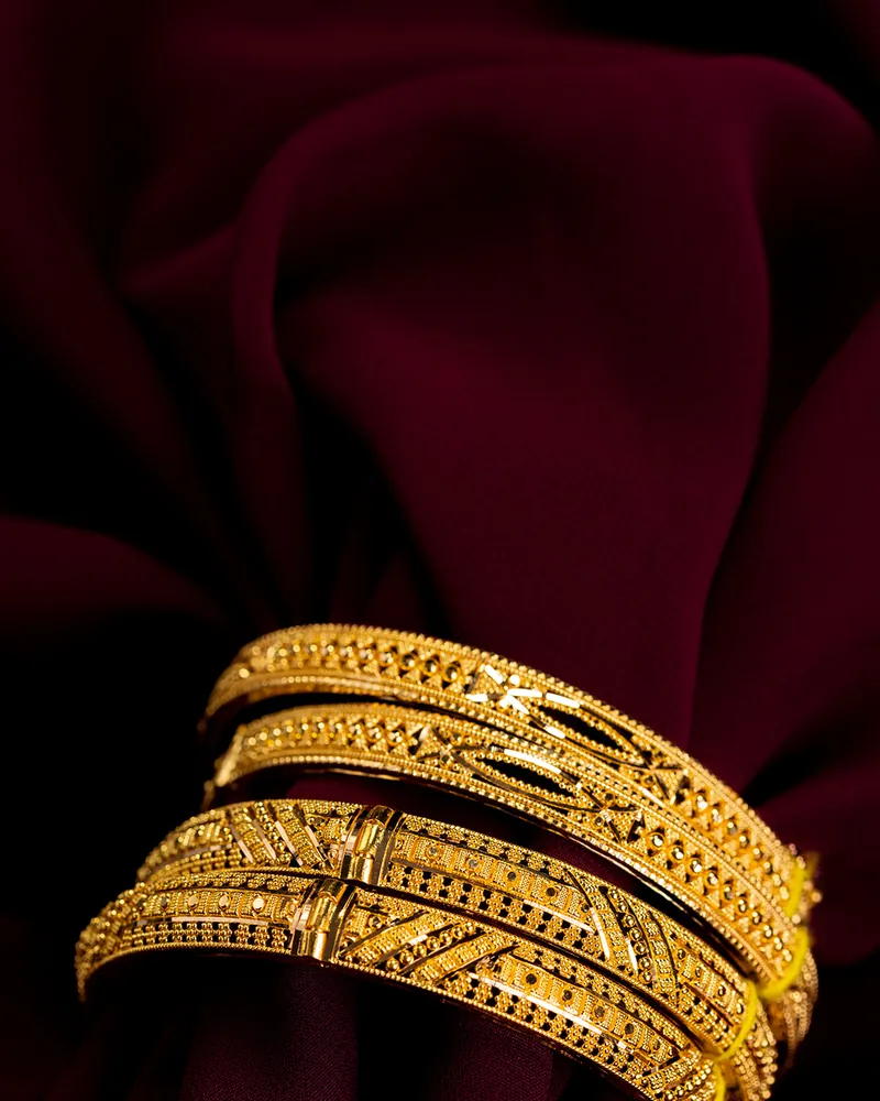 22K patterned bangles 2, 22k gold bangle at Sonei Jewellers Surrey