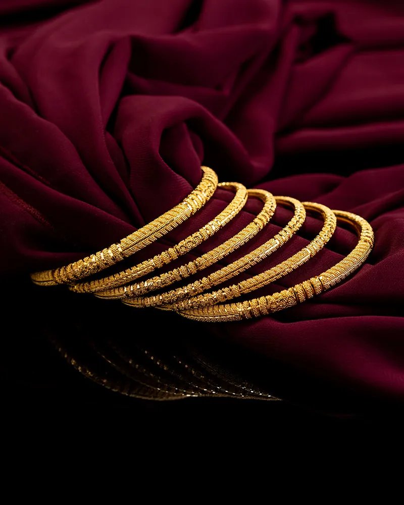 22K slim bangle stack, 22k gold bangle at Sonei Jewellers Surrey