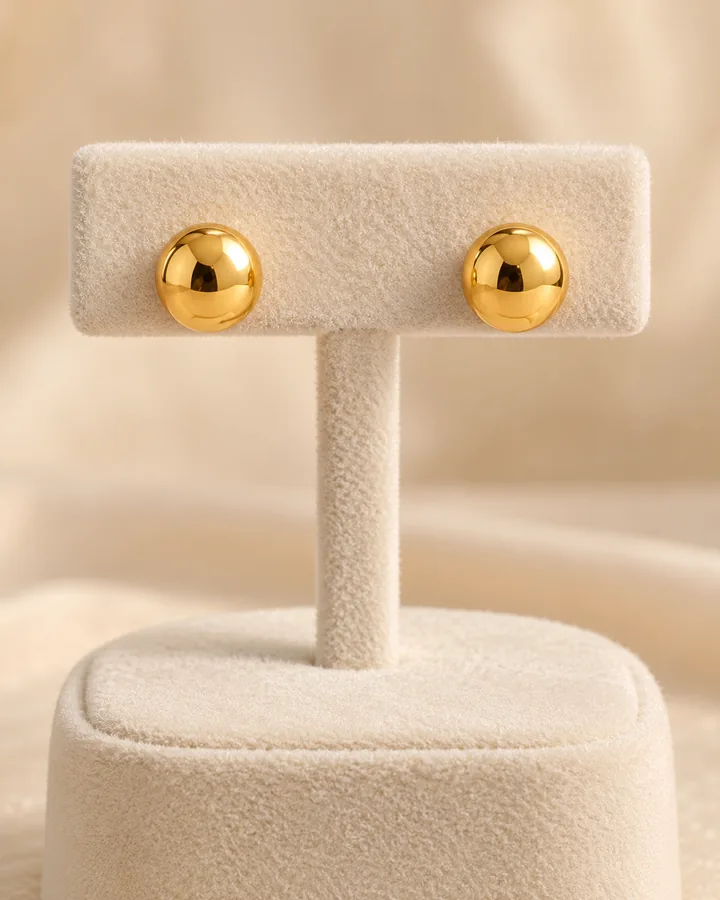 Ball stud earrings, gold earring at Sonei Jewellers Surrey