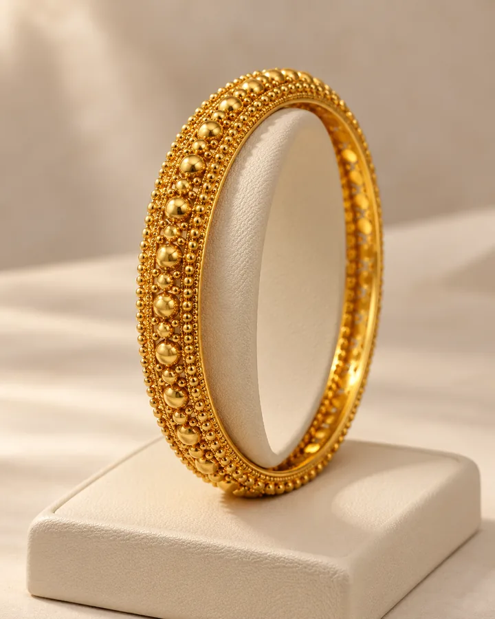 Beaded bangle, gold bangle at Sonei Jewellers Surrey