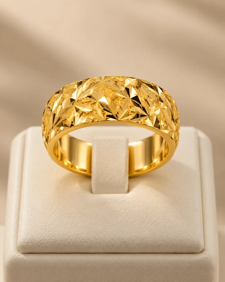 Diamond cut ring, gold ring at Sonei Jewellers Surrey
