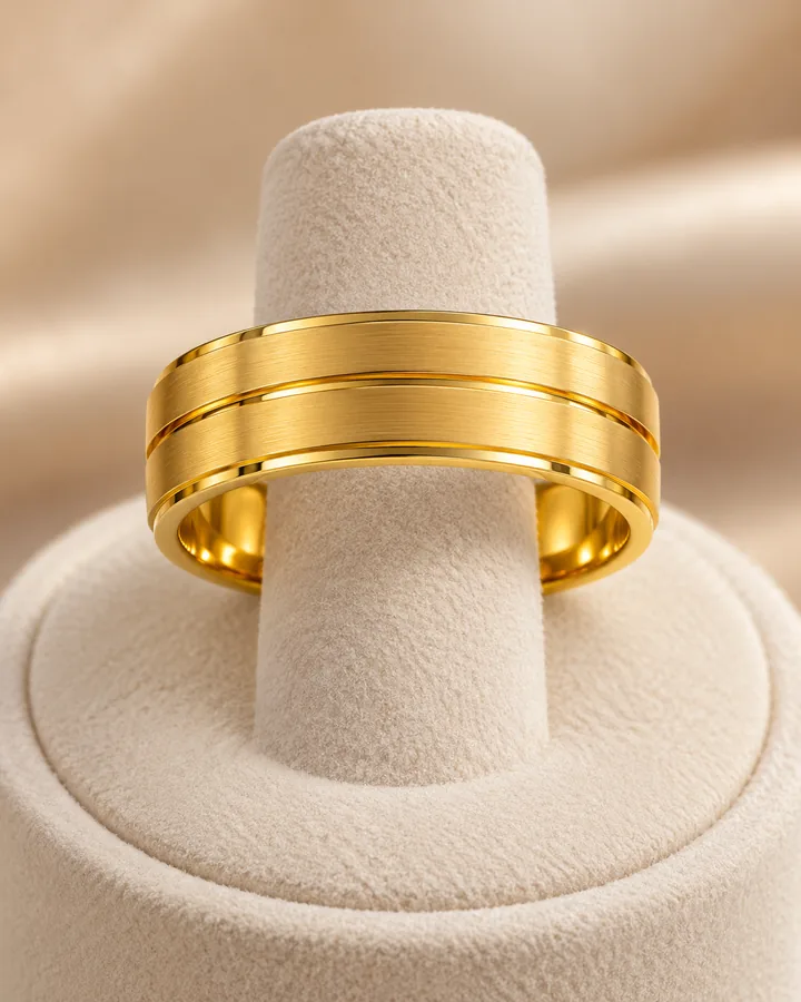 Grooved band, gold band at Sonei Jewellers Surrey