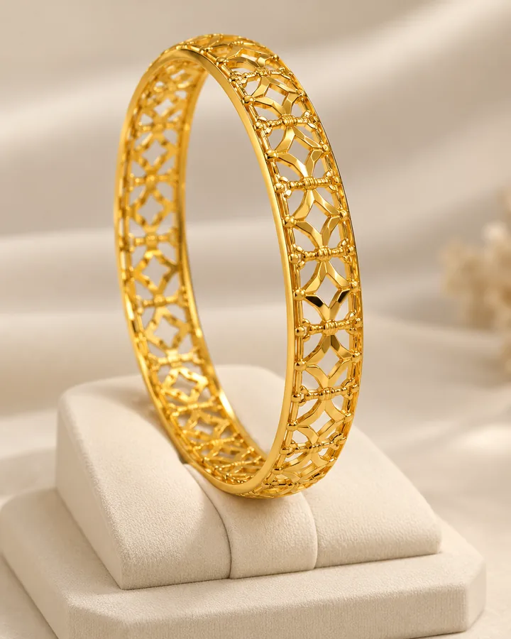 Lattice bangle, gold bangle at Sonei Jewellers Surrey