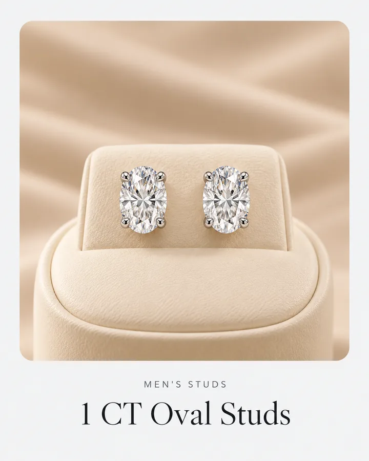 1 CT Oval Studs, diamond stud earring at Sonei Jewellers Surrey