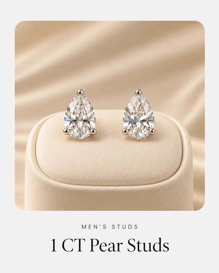 1 CT Pear Studs, diamond stud earring at Sonei Jewellers Surrey
