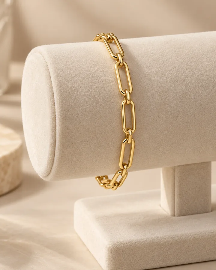 Paperclip link bracelet, gold bracelet at Sonei Jewellers Surrey