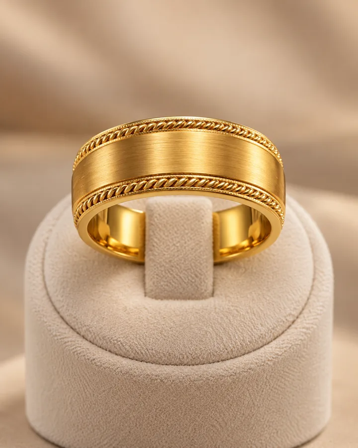 Rope edge band, gold band at Sonei Jewellers Surrey
