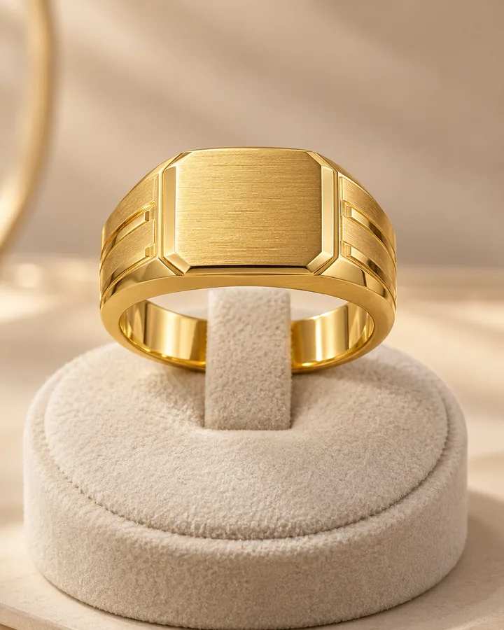 Signet band, gold band at Sonei Jewellers Surrey