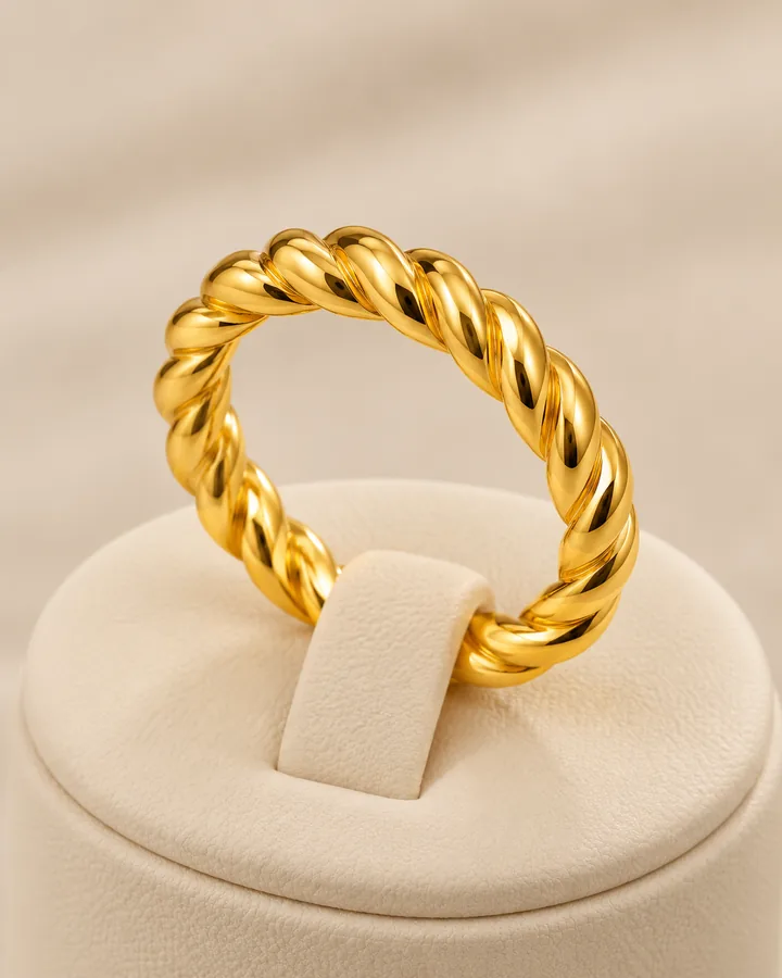 Twisted ring, gold ring at Sonei Jewellers Surrey