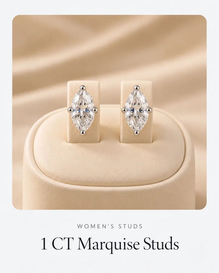1 CT Marquise Studs, diamond stud earring at Sonei Jewellers Surrey