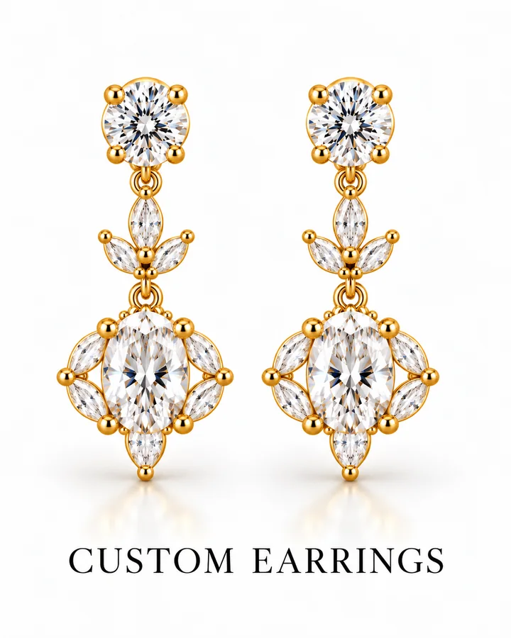Custom earrings by Sonei Jewellers, Surrey
