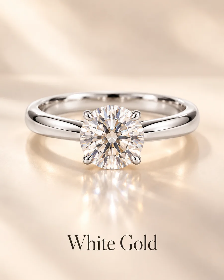 White gold solitaire ring