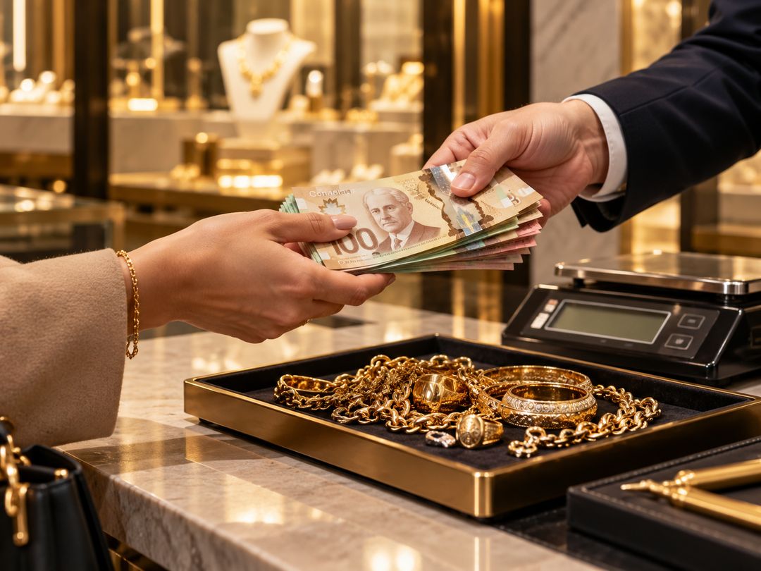 Selling old gold jewellery for Canadian cash at Sonei Jewellers Surrey